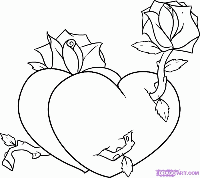 Animals with hearts coloring pages