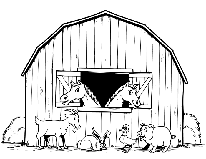 Free farm animal coloring sheet