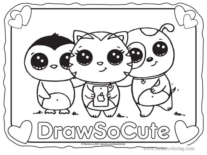 Chibi animal coloring pages