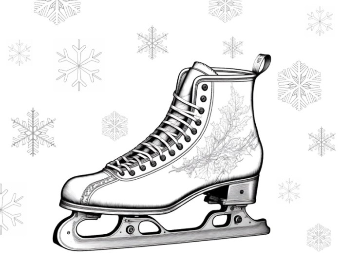 Animals ice skating coloring page