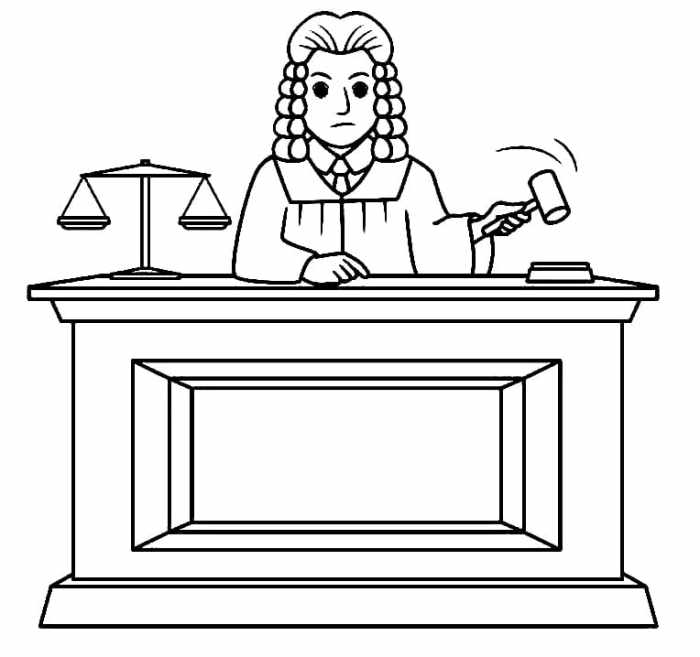 Animation coloring page the righteous judge