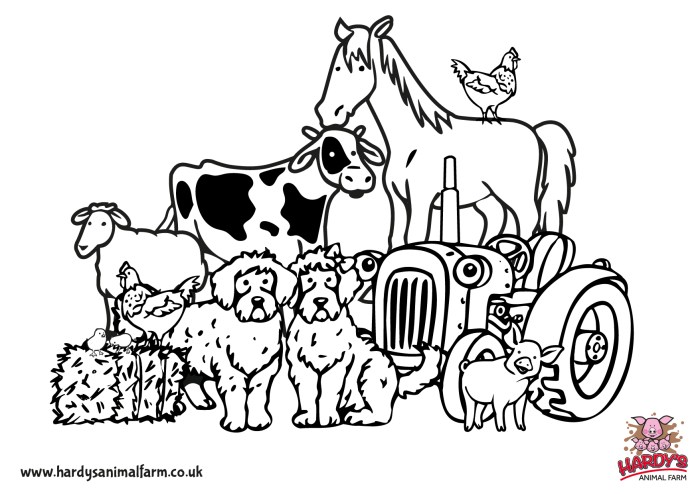 Animal coloring pages farm