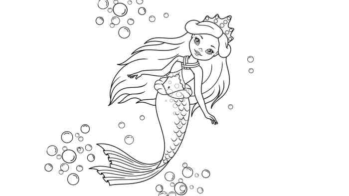 Animated mirmaid coloring pages