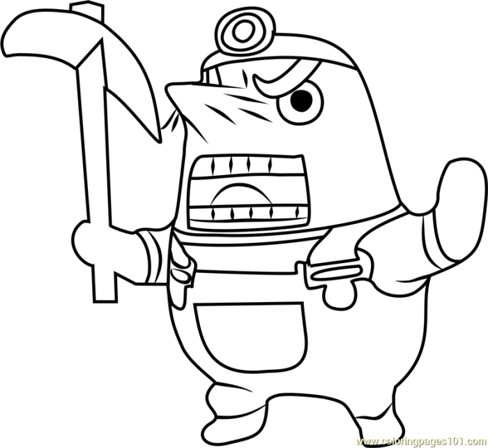 Animal crossing resetti coloring page