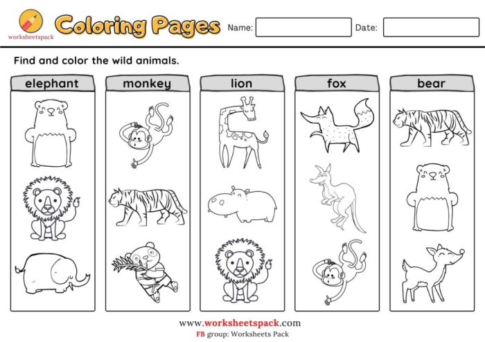 Wild animals coloring pages pdf