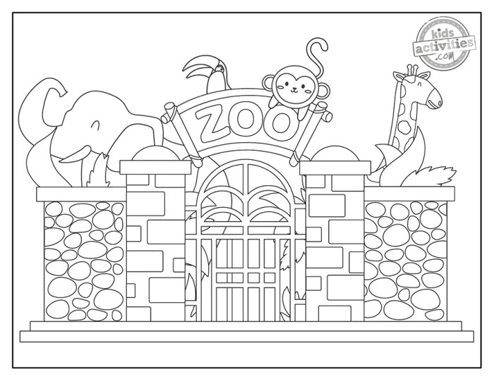 Animal zoo coloring pages