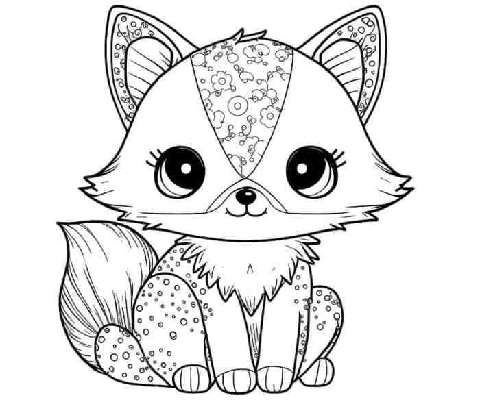 Animal anime coloring pages