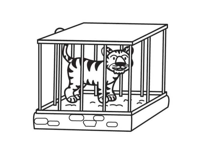 Animal cages coloring pages