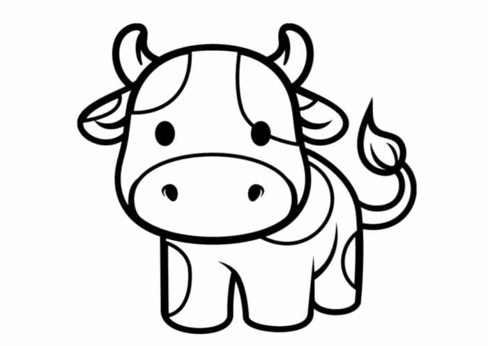 Cow and calf animal coloring pages