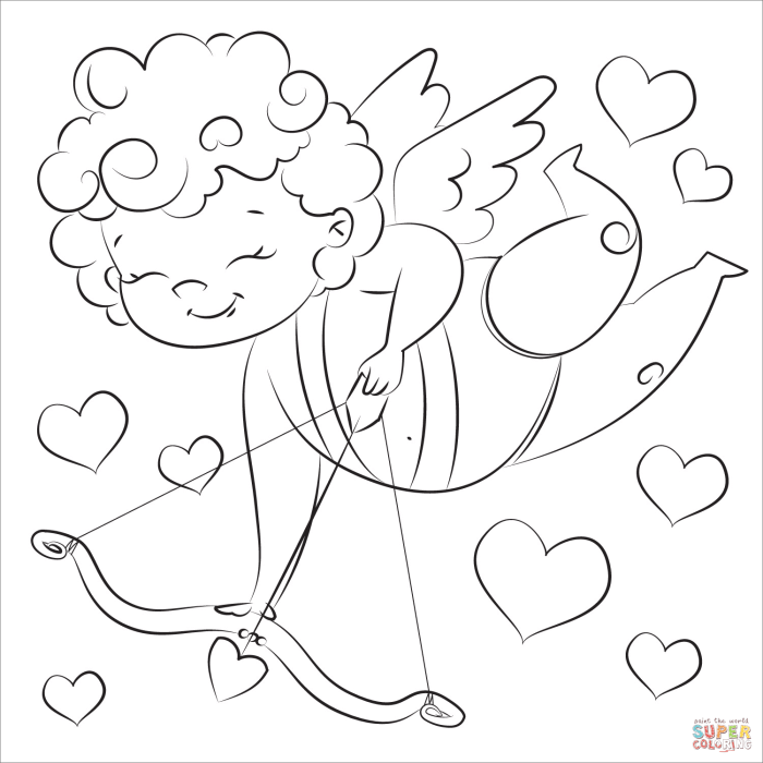 Cute animated cupols coloring pages