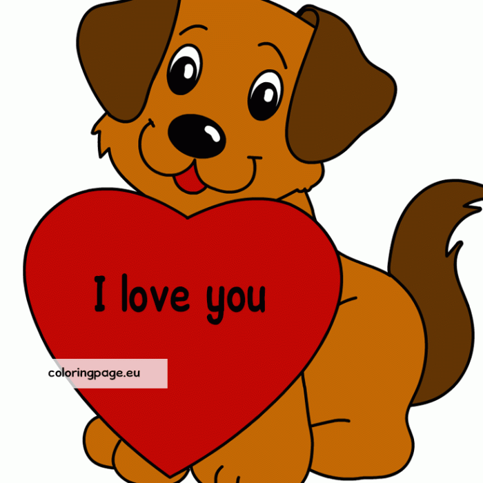 Animals with hearts coloring pages