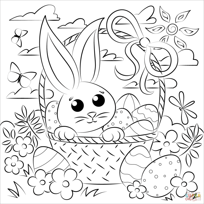 Animated easter bunny coloring pages