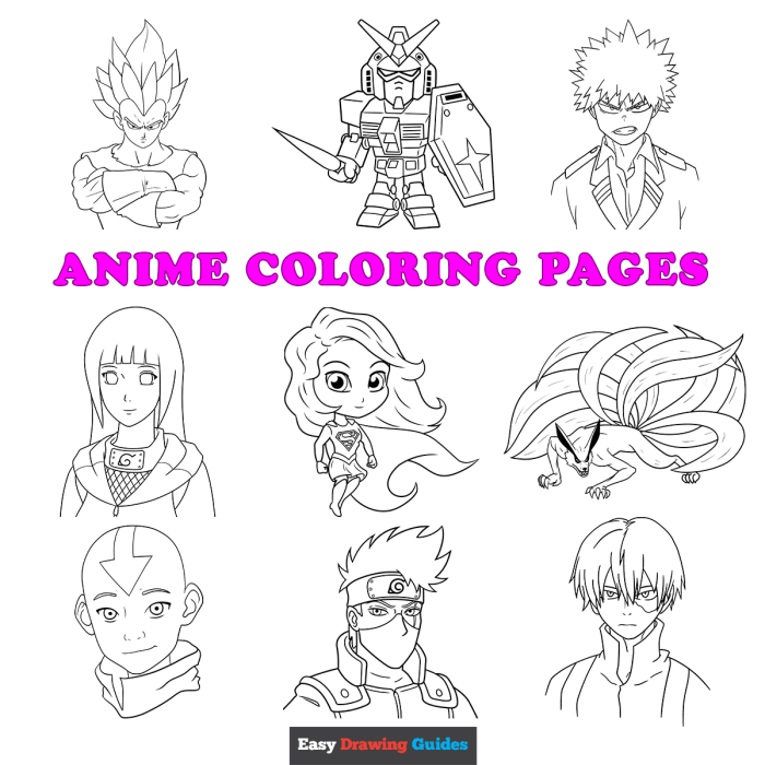 Free printable anime coloring sheets