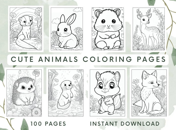 Coloring sheets of animals