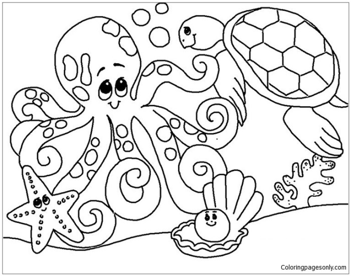 Animals of the sea coloring pages