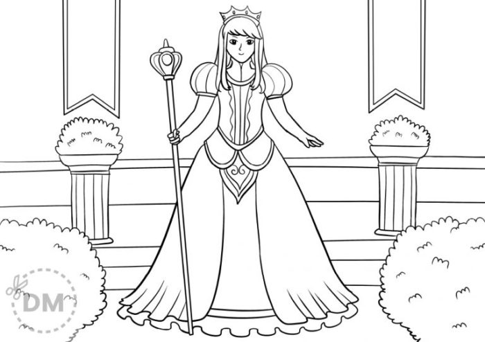 Free coloring pages of anime queens