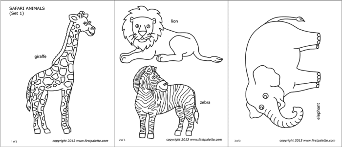 Coloring book wild animals safari