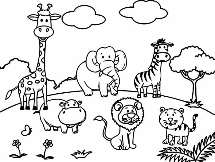 Animals kindergarden science coloring plant sheets