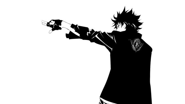 Black and white anime coloring character