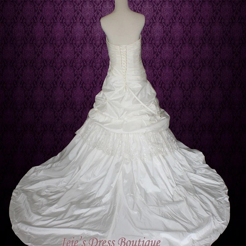 Dropped waist wedding dress