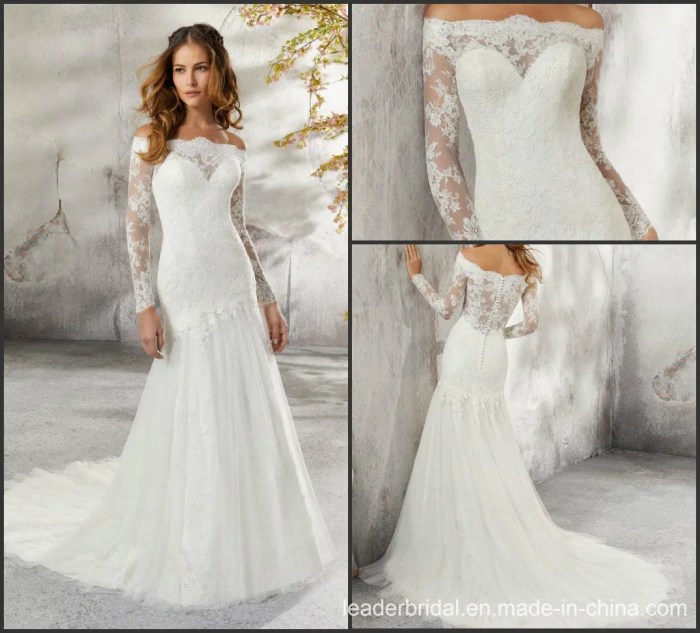 Cheap long sleeve wedding dress