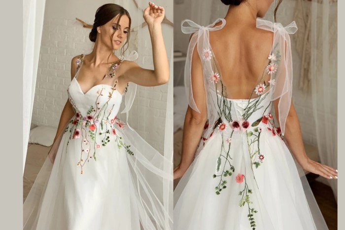 Embroidered dresses for wedding