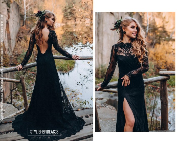 Elegant black wedding dresses