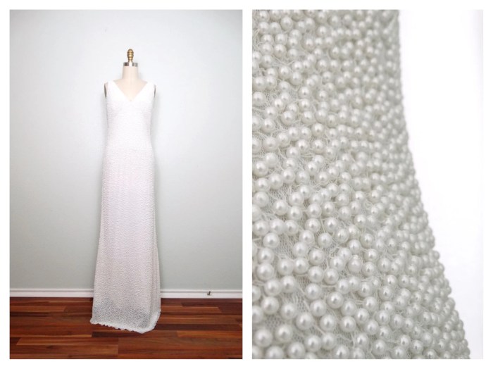 Pearl beaded wedding dress