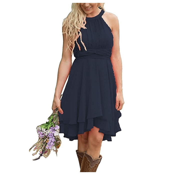 Navy blue cocktail dresses for wedding