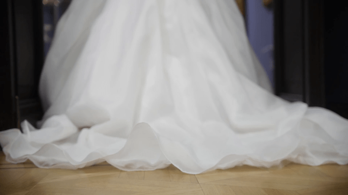 Floor length wedding dress