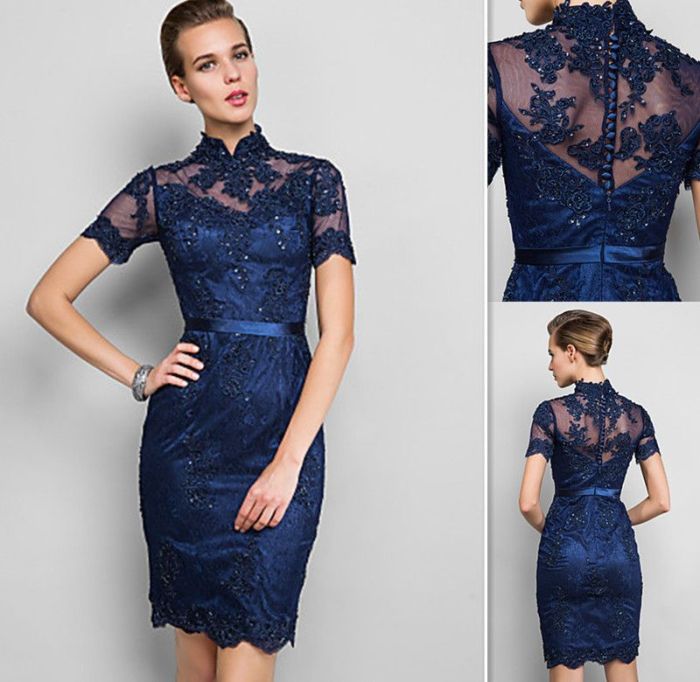 Navy blue cocktail dresses for wedding